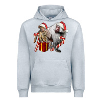 Heather Grey Christmas Baboon Baby And Mama Urban Hoodie - LillyAllenDesigns