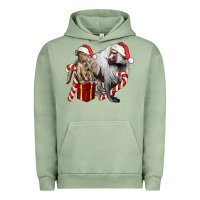 Pigment Oil Green Christmas Baboon Baby And Mama Urban Hoodie - LillyAllenDesigns