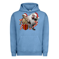 Pigment Pebble Blue Christmas Baboon Baby And Mama Urban Hoodie - LillyAllenDesigns