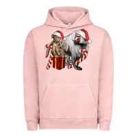 Pigment Salmon Christmas Baboon Baby And Mama Urban Hoodie - LillyAllenDesigns