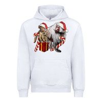 White Christmas Baboon Baby And Mama Urban Hoodie - LillyAllenDesigns