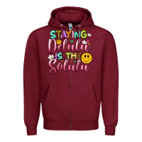Burgundy staying delulu is the solulu Zipper Hoodie - Artiststas