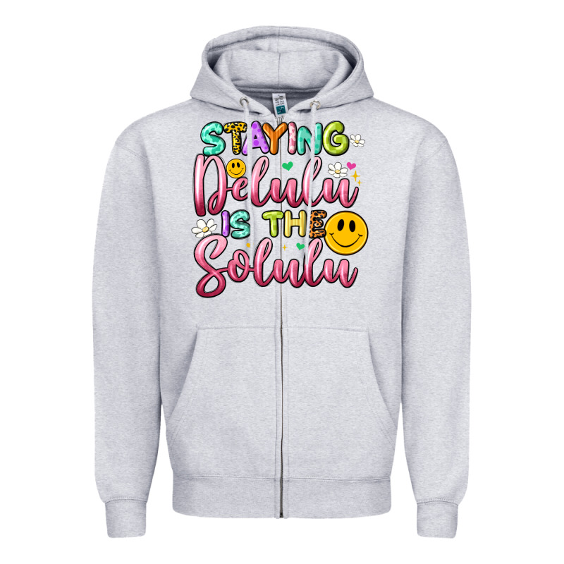 Staying Delulu Is The Solulu Zipper Hoodie by Artiststas | Teevron