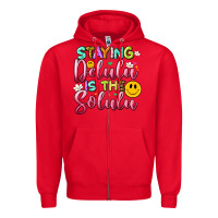 Red staying delulu is the solulu Zipper Hoodie - Artiststas