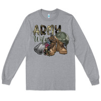 Heather Grey army wife Long Sleeve Tee - SublimationCraftShop