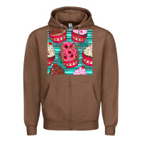 Chestnut valentines day flower cupcakes and serape seamless pattern Zipper Hoodie - BundleAndBundleShop