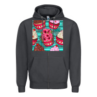 Smoke valentines day flower cupcakes and serape seamless pattern Zipper Hoodie - BundleAndBundleShop
