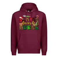 Burgundy santas favorite nurse Premium Hoodie - AdoDesignShop