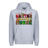 Heather Grey santas favorite nurse Premium Hoodie - AdoDesignShop