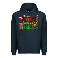 Navy santas favorite nurse Premium Hoodie - AdoDesignShop