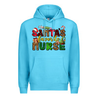 Ocean Blue santas favorite nurse Premium Hoodie - AdoDesignShop