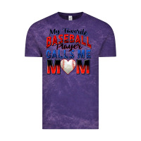 Cloud Purple my favorite baseball player calls me mom Vintage Tee - Zillion Design Studio
