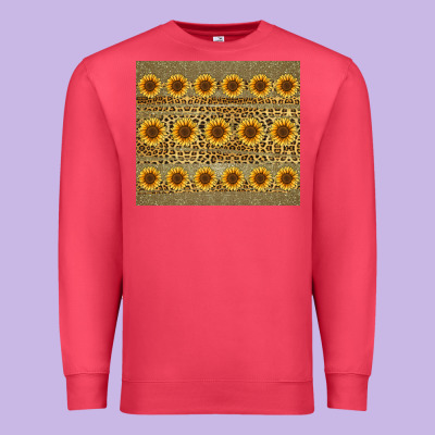 Leopard Glitter Sunflower Tumbler Premium Sweatshirt Designed By Jasminsmagicworld