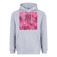 Heather Grey breast cancer seamless pattern Heavyweight Hoodie - Jasminsmagicworld