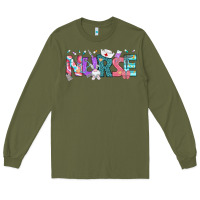 Army Green Easter Nurse Easter Day Long Sleeve Tee - Neo Western