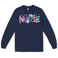 Navy Easter Nurse Easter Day Long Sleeve Tee - Neo Western