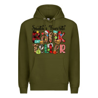 Army Green santa s favorite bank teller Premium Hoodie - MaliasSmallBusiness