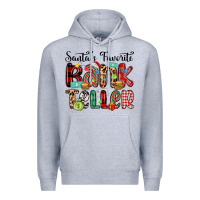 Heather Grey santa s favorite bank teller Premium Hoodie - MaliasSmallBusiness