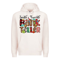 Pale Pink santa s favorite bank teller Premium Hoodie - MaliasSmallBusiness