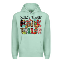 Seafoam santa s favorite bank teller Premium Hoodie - MaliasSmallBusiness