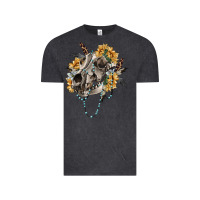Vintage Black Boho wolf skull Vintage Tee - RanaPortraitStore