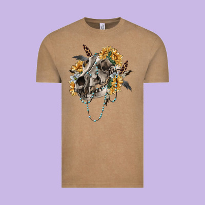 Vintage Tee Boho wolf skull
