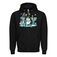 Black cute coffeecup snowmanand joy Zipper Hoodie - AdoDesignShop