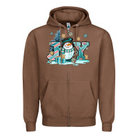 Chestnut cute coffeecup snowmanand joy Zipper Hoodie - AdoDesignShop
