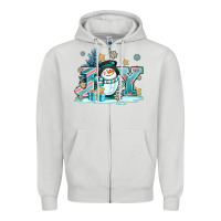 Dove Grey cute coffeecup snowmanand joy Zipper Hoodie - AdoDesignShop