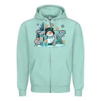 Seafoam cute coffeecup snowmanand joy Zipper Hoodie - AdoDesignShop