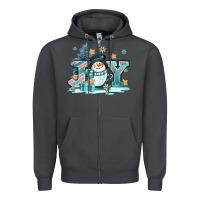 Smoke cute coffeecup snowmanand joy Zipper Hoodie - AdoDesignShop