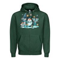 Sports Green cute coffeecup snowmanand joy Zipper Hoodie - AdoDesignShop