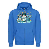 True Royal cute coffeecup snowmanand joy Zipper Hoodie - AdoDesignShop