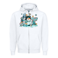 White cute coffeecup snowmanand joy Zipper Hoodie - AdoDesignShop