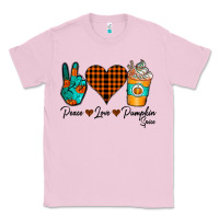 Bubblegum Pink Peace Love Pumpkin Spice Classic Tee - CowhideDigitalArt