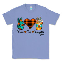 Colony Blue Peace Love Pumpkin Spice Classic Tee - CowhideDigitalArt