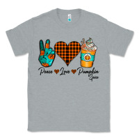 Heather Grey Peace Love Pumpkin Spice Classic Tee - CowhideDigitalArt