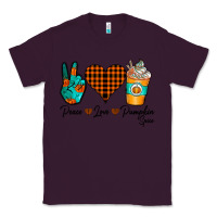 Plum Peace Love Pumpkin Spice Classic Tee - CowhideDigitalArt