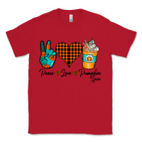 Red Peace Love Pumpkin Spice Classic Tee - CowhideDigitalArt