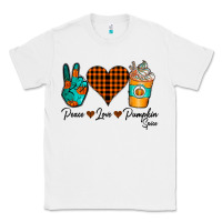 White Peace Love Pumpkin Spice Classic Tee - CowhideDigitalArt