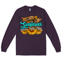 Plum she's a sunflower beautiful fierce free Long Sleeve Tee - HRA Design Shop