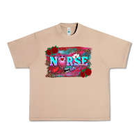 Valentine's Day Nurse With Leopard And Turquoise Background Urban Heavy Tee | Teevron