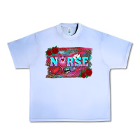 Grape Ice valentine's day nurse with leopard and turquoise background Urban Heavy Tee - RanaPortraitStore