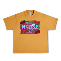 Peanut Butter valentine's day nurse with leopard and turquoise background Urban Heavy Tee - RanaPortraitStore