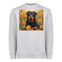 Heather Grey rotweiler Heavyweight Sweatshirt - Unal Design