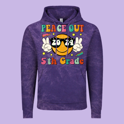 Peace Out 2024 5th Grade Vintage Hoodie Designed By Jahusdesignshop