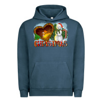 Pigment Midnight Navy Christmas Snowman Urban Hoodie - LillyAllenDesigns