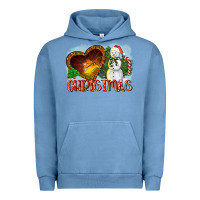 Pigment Pebble Blue Christmas Snowman Urban Hoodie - LillyAllenDesigns