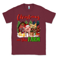 Burgundy christmas on the farm Classic Tee - FaDigitalArtStudio