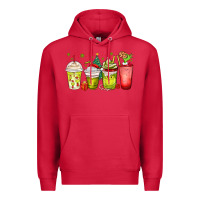 Cardinal Christmas characters coffee cups Premium Hoodie - MaliasSmallBusiness